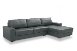 Sofá de couro - Charming de 3,20 m com dois lugares mais Chaise